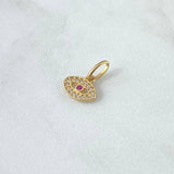 Dije Ojo Turco 0.65gr / 1.5cm / Circones Blancos Fucsia Oro Amarillo 18K