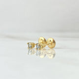 Topos Piedra 0.75gr / 4mm Diamante Blanco 20Ptos Oro Amarillo 18K (Joya) ©