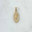 Dije Virgen Maria 1.35gr / 2.7cm / Circones Blancos Oro Amarillo 18K