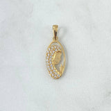 Dije Virgen Maria 1.35gr / 2.7cm / Circones Blancos Oro Amarillo 18K