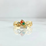 Anillo Trio De Cisne 2.05gr / T7 1/4 / Circones Colores Oro Amarillo 18K *