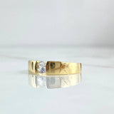 Anillo Solitario Recto Inscrustado 2.4gr / T6 1/2 / Circon Blanco Oro Amarillo 18K *