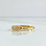 Anillo Centro Cilindrico 1.4gr / T5 3/4 / Circones Blancos Oro Amarillo 18K *