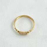 Anillo Centro Cilindrico 1.4gr / T5 3/4 / Circones Blancos Oro Amarillo 18K *