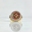 Anillo Ruleta Dinero Móvil 14.25gr / T11 1/2 / Circones Colores Tres Oros 18K