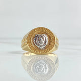 Anillo Leon Tribal 8.85gr / T10 1/2 / Dos Oros Amarillo Blanco 18K