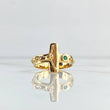 Anillo Cristo Resalto Punteado 6.15gr / T10 / Circon Verde Oro Amarillo 18K