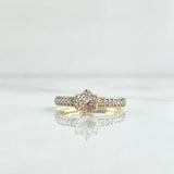 Anillo Solitario Puntual 2.65gr / T6 / Circones Blancos Oro Amarillo 18K *