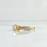 Anillo Solitario Puntual 2.65gr / T6 / Circones Blancos Oro Amarillo 18K *