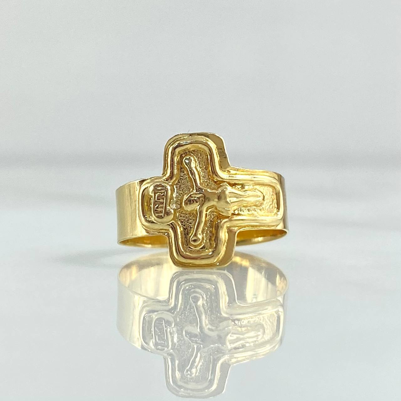 Anillo Cruz Cristo 1.35gr / T5 / Oro Amarillo 18K *