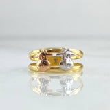 Anillo Vaca Doble 1.1gr / T4 / Tres Oros 18K *