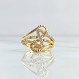 Anillo Nota Musical 4.2gr / T6 3/4 / Circones Blancos Oro Amarillo 18K *