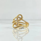 Anillo Nota Musical 4.2gr / T6 3/4 / Circones Blancos Oro Amarillo 18K *