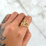 Anillo Nota Musical 4.2gr / T6 3/4 / Circones Blancos Oro Amarillo 18K *