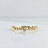 Anillo Solitario Esferas 1.75gr / T7 1/2 / Circon Blanco Oro Amarillo 18K *