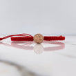 Pulsera Roja San Benito 0.4gr / Tambor Oro Rosa 18K &