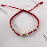 Pulsera Roja Corona RX 1.05gr / 3mm Bolas Lisas Oro Amarillo 18K &