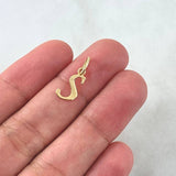 Dije Letra S Cursiva Delgada 0.35gr / 1.8cm / Lisa Oro Amarillo 18K