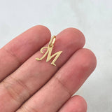 Dije Letra M Cursiva Delgada 0.5gr / 1.8cm / Lisa Oro Amarillo 18K