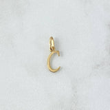 Dije Letra C Cursiva Delgada 0.35gr / 1.8cm / Lisa Oro Amarillo 18K