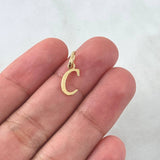 Dije Letra C Cursiva Delgada 0.35gr / 1.8cm / Lisa Oro Amarillo 18K