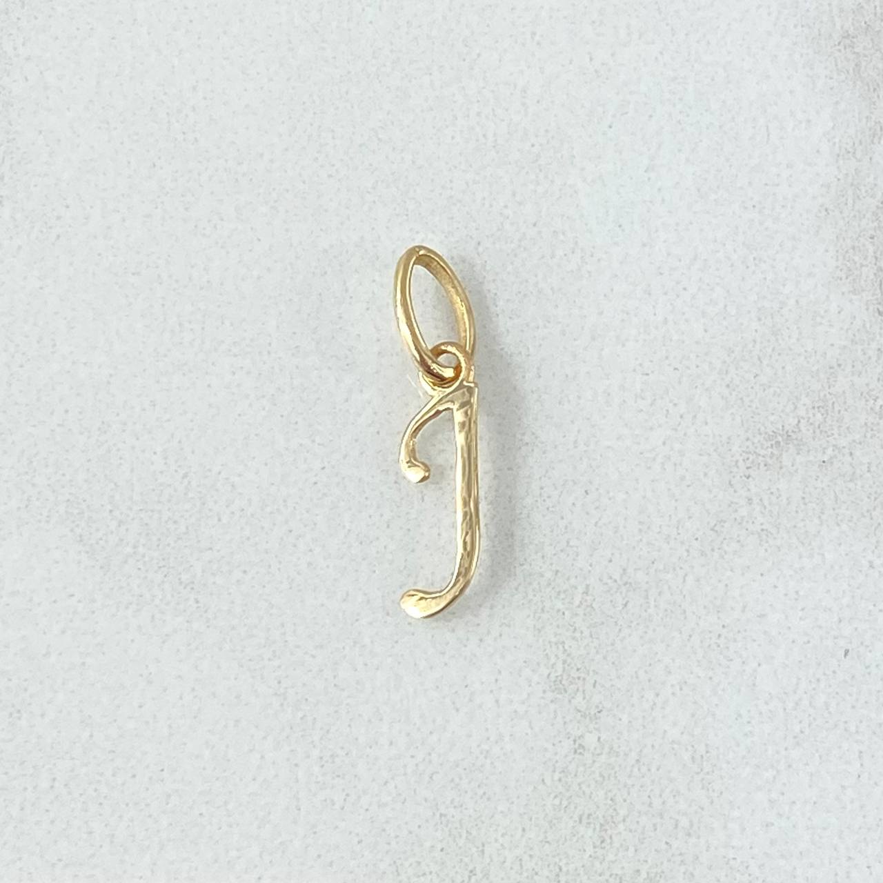 Dije Letra J Cursiva Delgada 0.3gr / 1.9cm / Lisa Oro Amarillo 18K