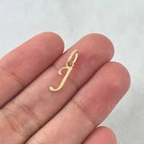 Dije Letra J Cursiva Delgada 0.3gr / 1.9cm / Lisa Oro Amarillo 18K