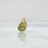 Dije Letra E 0.7gr / 1.7cm / Circones Verdes Oro Amarillo 18K