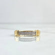 Anillo Oso Ts 2.35gr / T7 1/4 / Circones Blancos Dos Oros Amarillo Blanco 18K