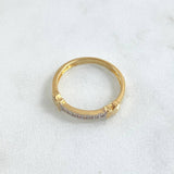 Anillo Oso Ts 2.35gr / T7 1/4 / Circones Blancos Dos Oros Amarillo Blanco 18K