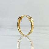 Anillo Oso Ts 2.35gr / T7 1/4 / Circones Blancos Dos Oros Amarillo Blanco 18K