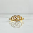 Anillo Corazon Infinito 2.5gr / T7 1/2 / Circones Blancos Oro Amarillo 18K