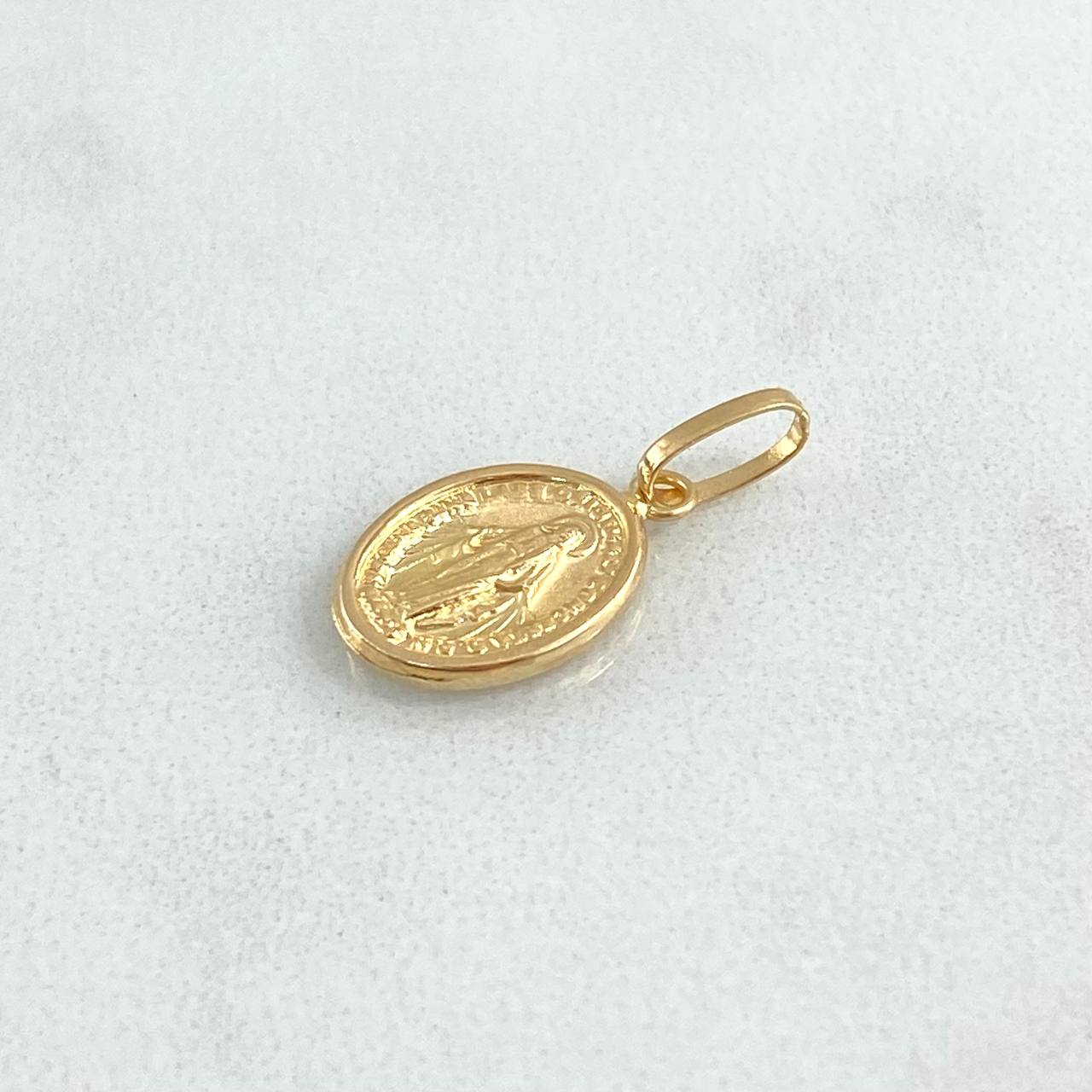 Dije Virgen Milagrosa 0.7gr / 2cm / Lisa Mate Oro Amarillo 18K ©