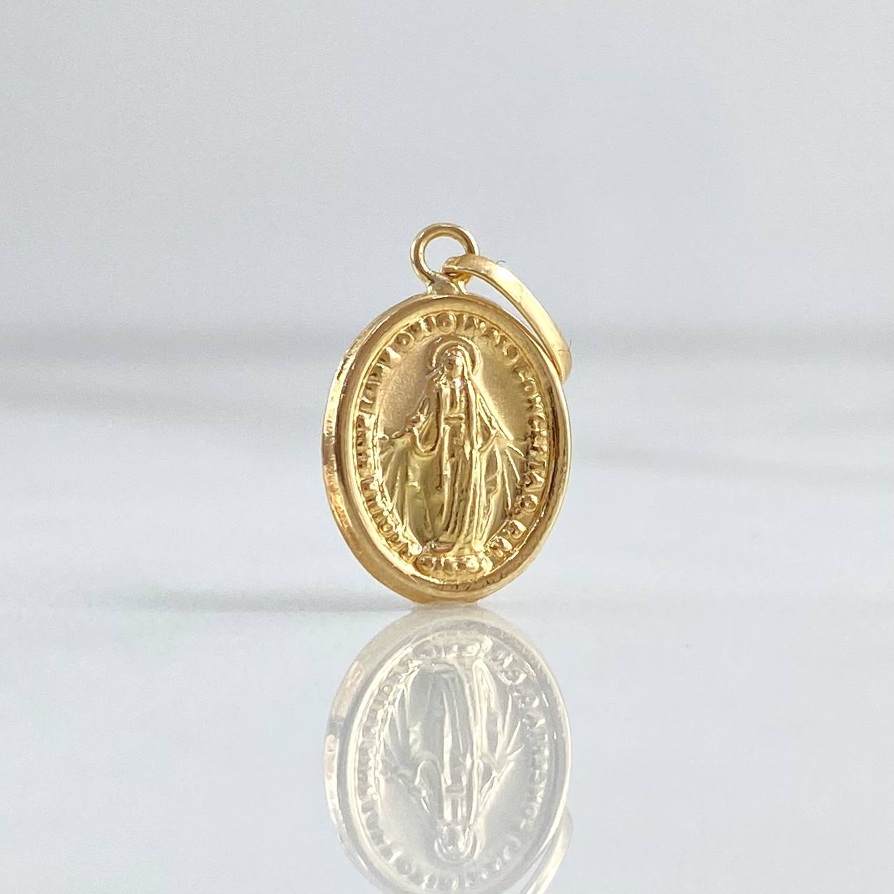 Dije Virgen Milagrosa 0.7gr / 2cm / Lisa Mate Oro Amarillo 18K ©