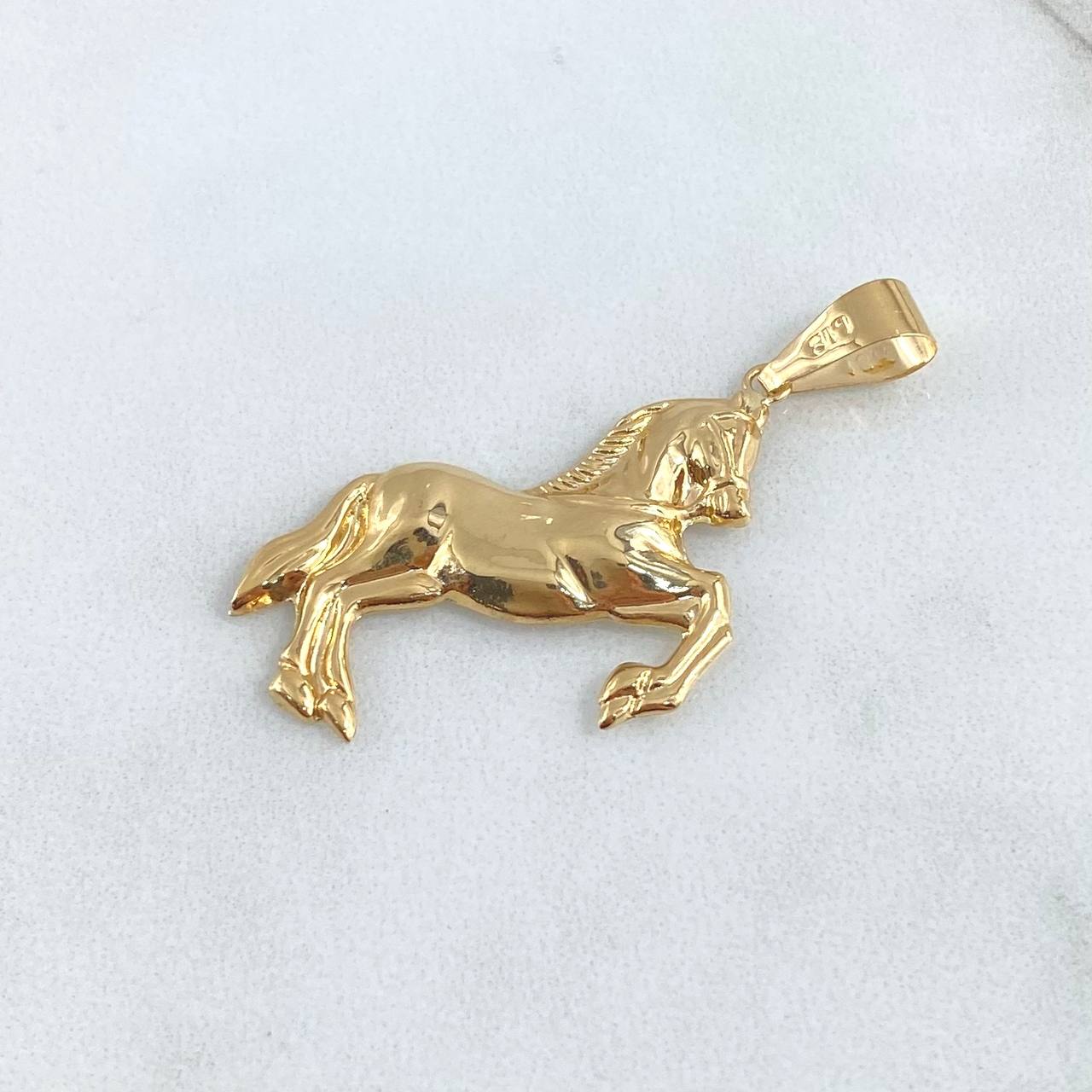 Dije Caballo 2gr / 4.4cm / Liso Oro Amarillo 18K ©