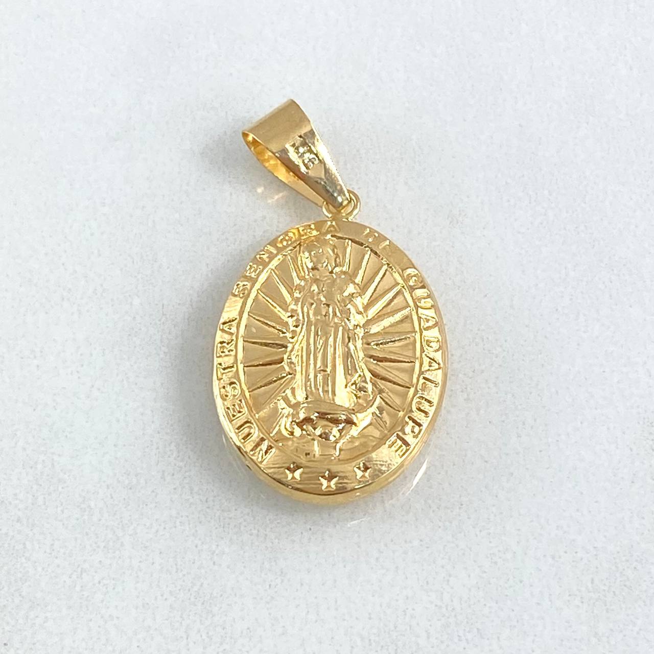 Dije Virgen Guadalupe 2gr / 3.2cm / Troquelado Liso Oro Amarillo 18K ©