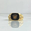 Anillo Sello Corona RX 4.25gr / T10 / Resina Negra Oro Amarillo 18K ©