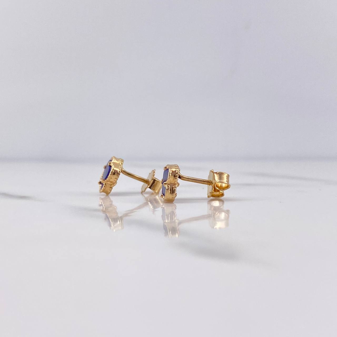 Topos Trebol VCyA 1.5gr / Electroestatico Morado Oro Amarillo 18K &