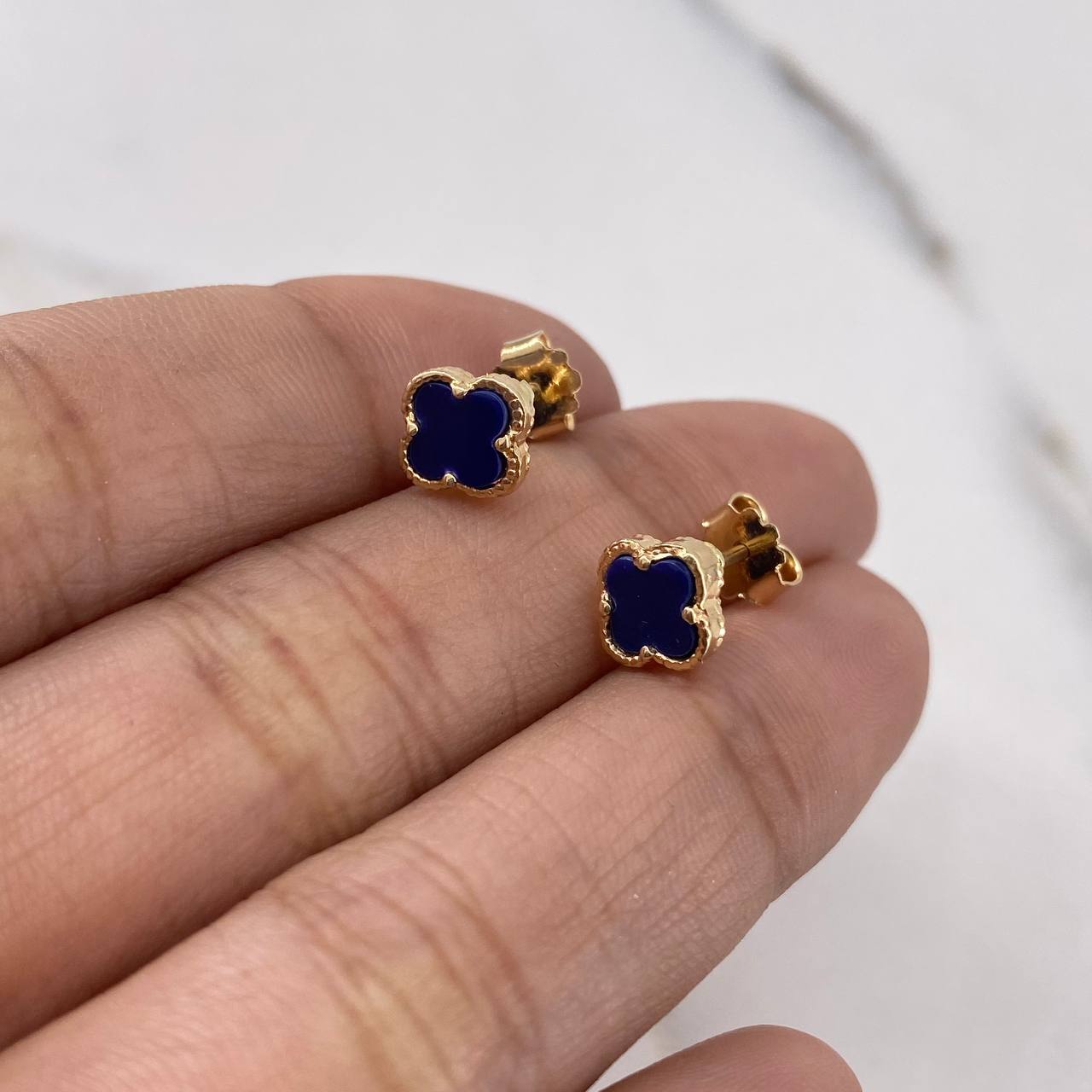 Topos Trebol VCyA 1.5gr / Electroestatico Morado Oro Amarillo 18K &