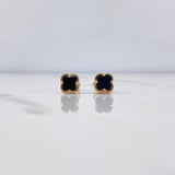 Topos Trebol VCyA 1.55gr / Onix Negro         Oro Amarillo 18K &