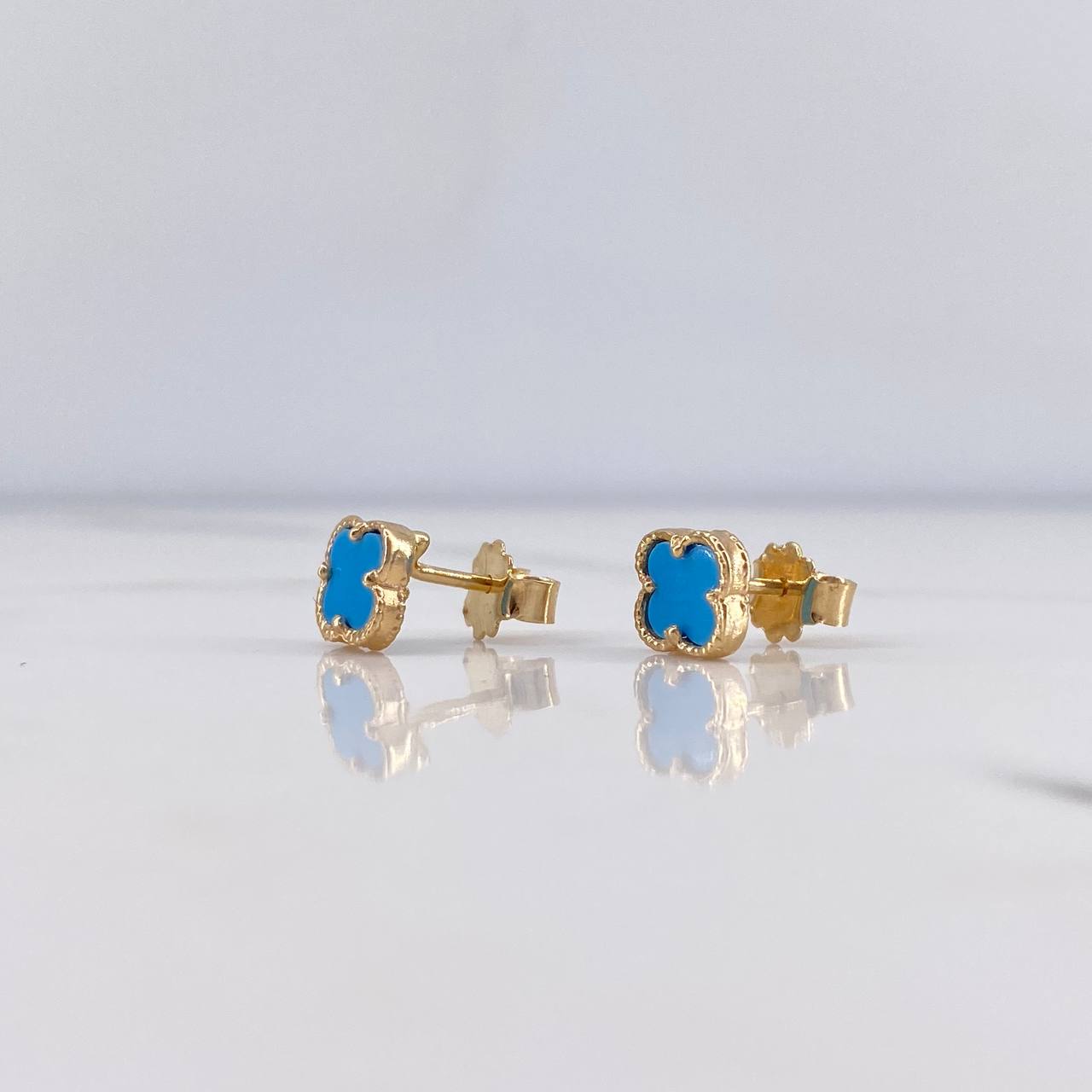 Topos Trebol VCyA 1.4gr / Turqueza Oro Amarillo 18K &