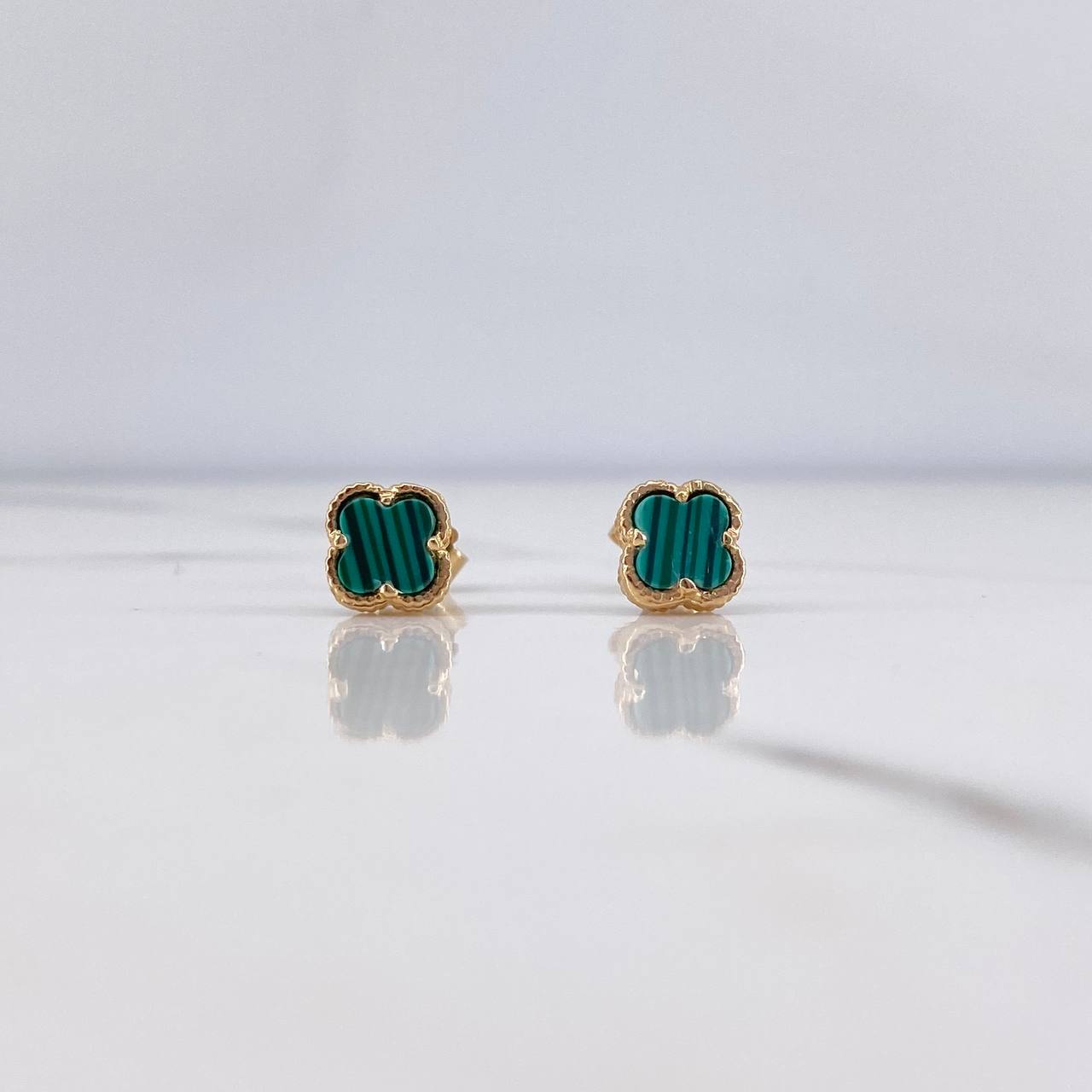 Topos Trebol VCyA 1.5gr / Malaquita Verde Oro Amarillo 18K &