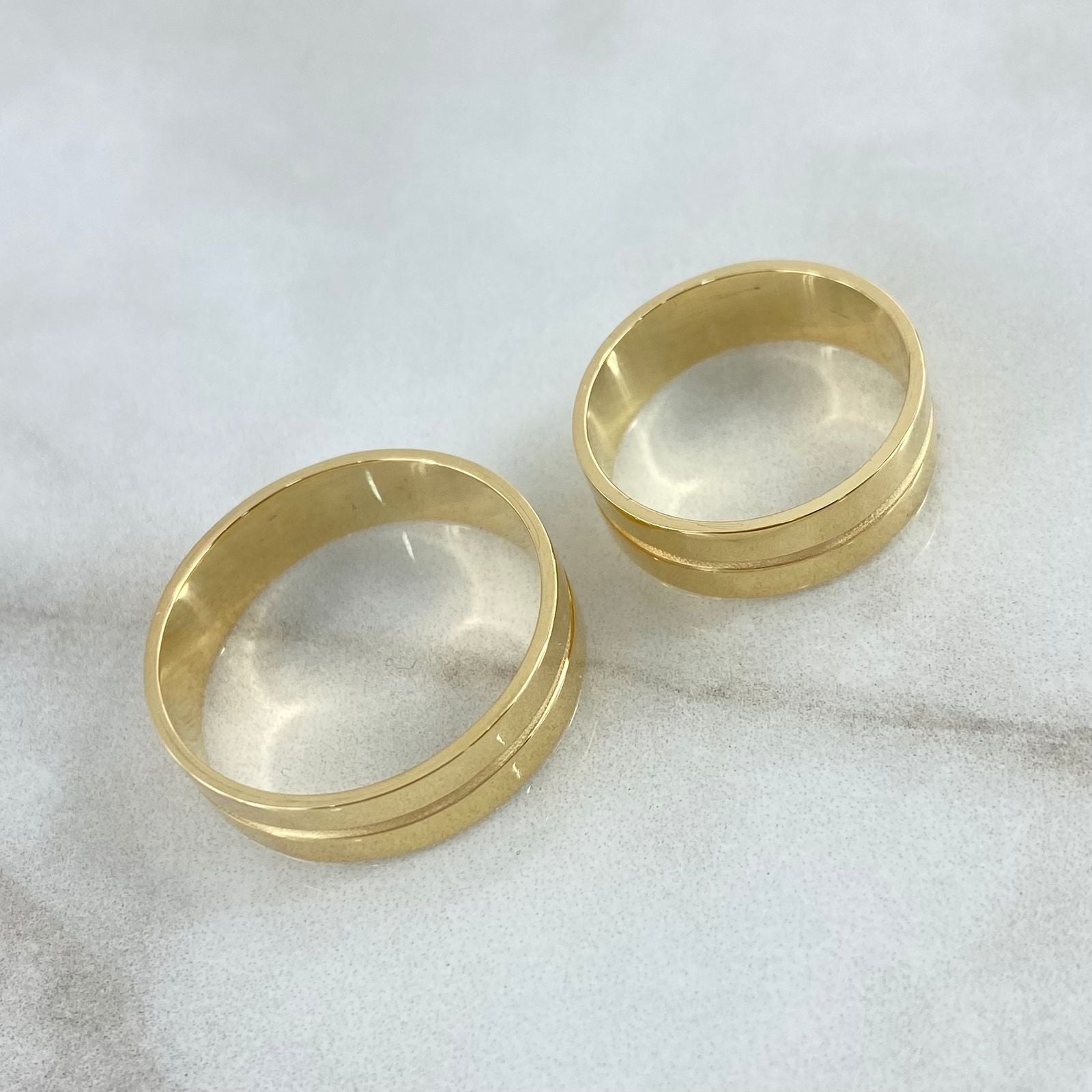 Fabricacion Bajo Pedido Anillo Argollas Lineales Matrimonio 10gr / Oro Amarillo 18K