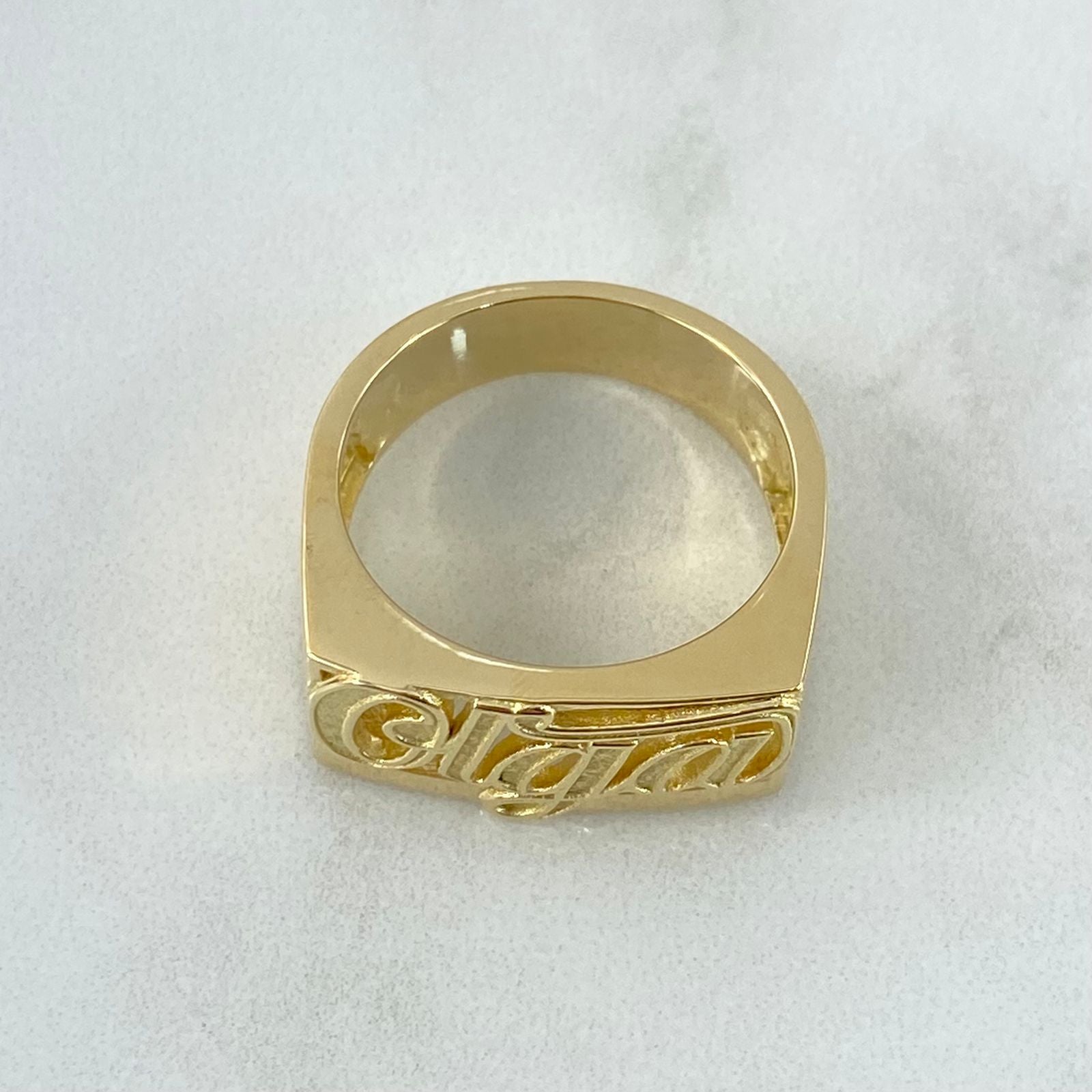 Fabricacion Bajo Pedido Anillo Nombre Liso 13gr / Oro Amarillo 18K