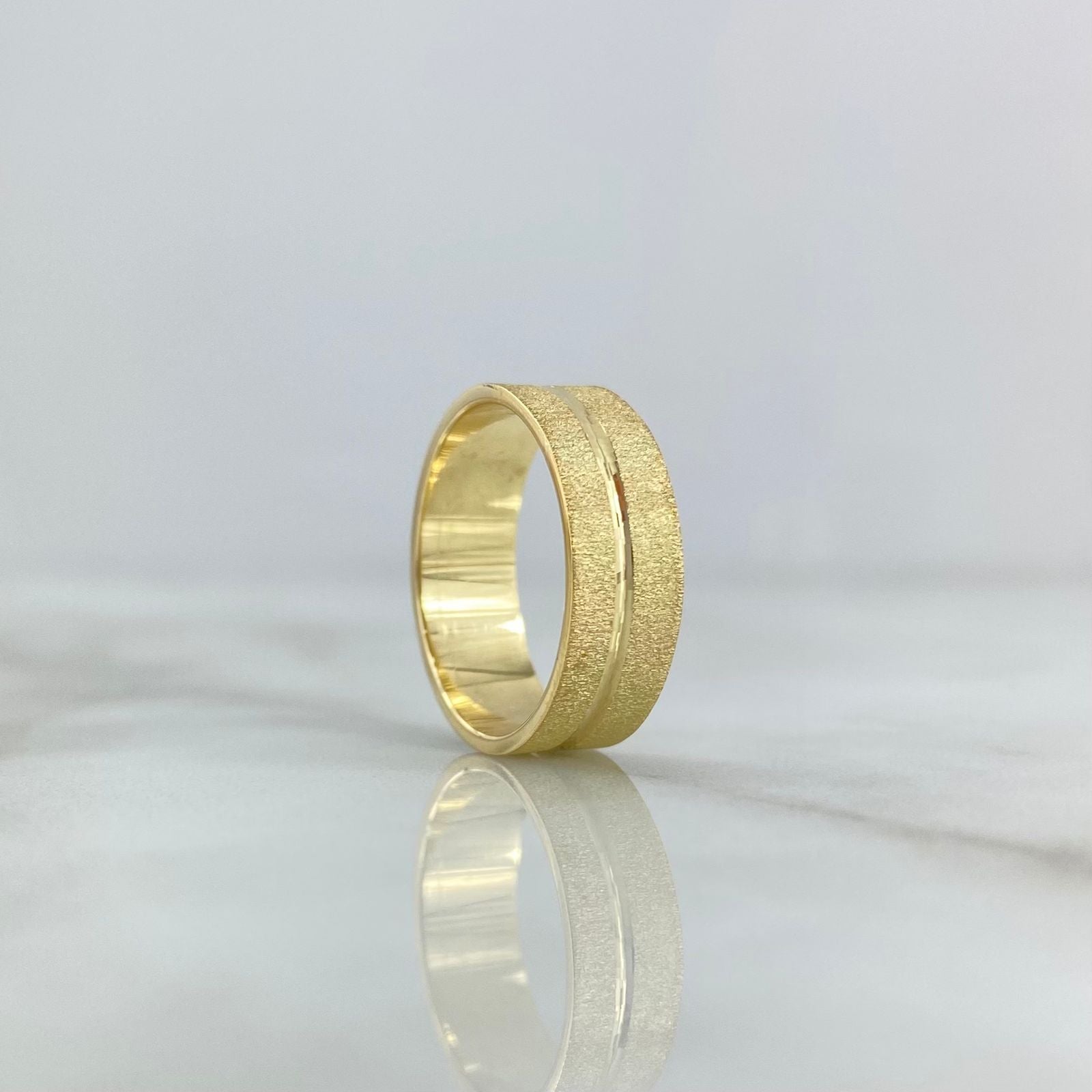 Fabricacion Bajo Pedido Anillo Argolla Mate Rayada Matrimonio 5gr / Oro Amarillo 18K