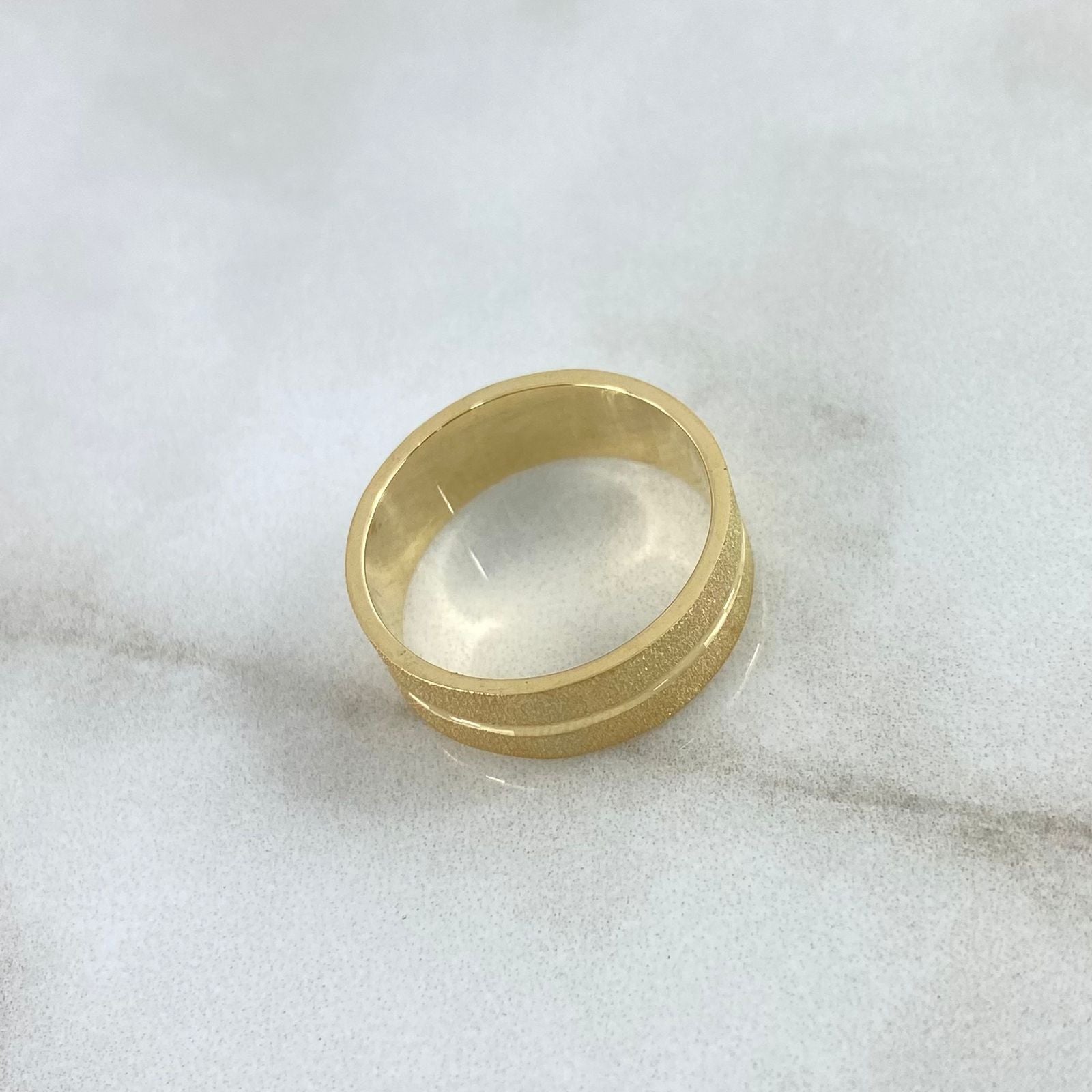 Fabricacion Bajo Pedido Anillo Argolla Mate Rayada Matrimonio 5gr / Oro Amarillo 18K