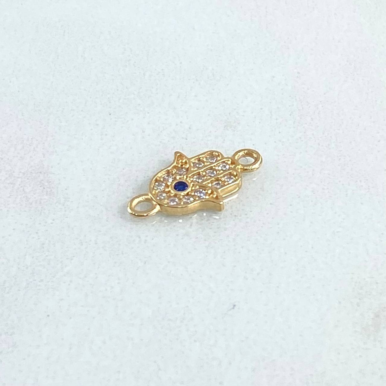 Herraje Mano Hamsa 0.55gr / 1.4cm / Circones Blancos Azul Rey Oro Amarillo 18K