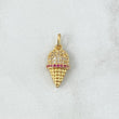 Dije Helado 1.55gr / 2cm / Circones Blancos Fucsia Oro Amarillo 18K