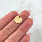 Dije Placa Circular 0.9gr / 1.7cm / Lisa Oro Amarillo 18K