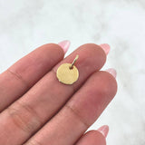 Dije Placa Circular 0.8gr / 1.5cm / Lisa Oro Amarillo 18K